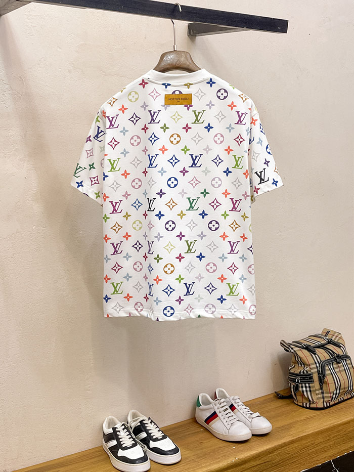 最高級ルイヴィトンスーパーコピー Louis Vuitton コットン 2026年最新スタイル 半袖クルーネック刺繍Tシャツclothes202600443 ルイ・ヴィトン メンズ ホワイト Tシャツ - 画像 (9)