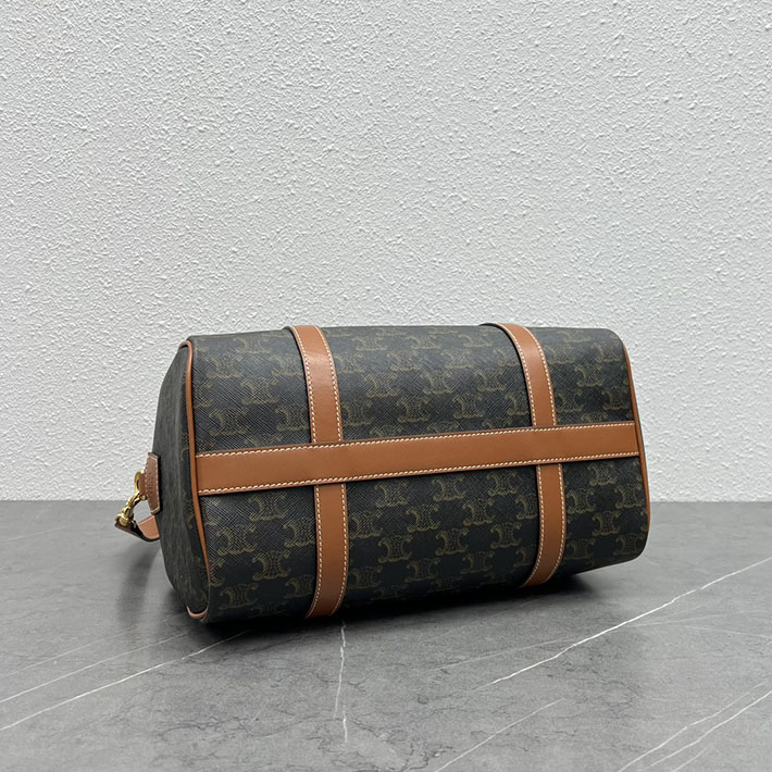 最高級セリーヌスーパーコピー CELINE ラージボストン トリオンフキャンバス&カーフスキン タン 119572CAS.04LU セリーヌ ボストン バッグ - 画像 (7)