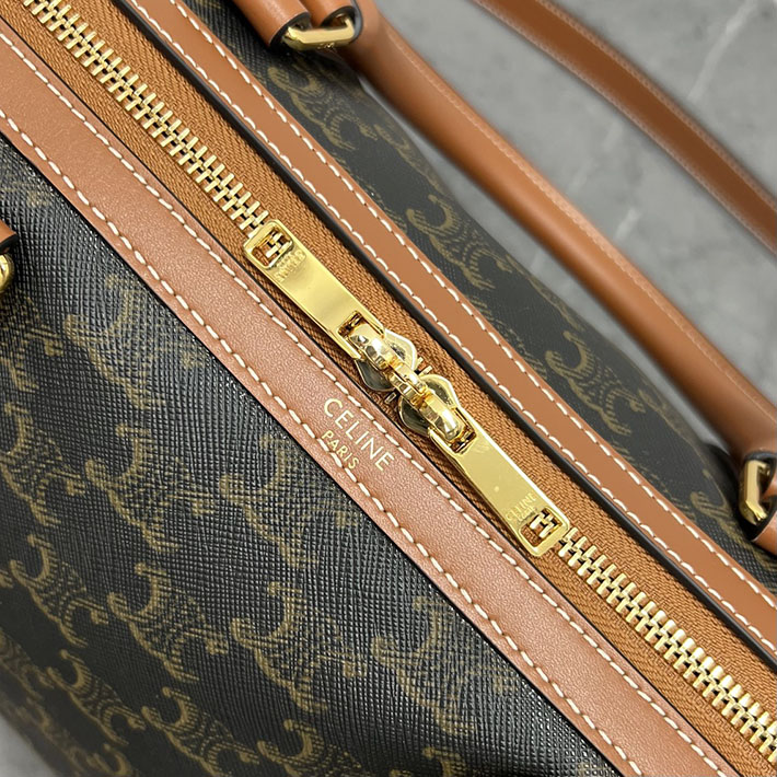 最高級セリーヌスーパーコピー CELINE ラージボストン トリオンフキャンバス&カーフスキン タン 119572CAS.04LU セリーヌ ボストン バッグ - 画像 (5)