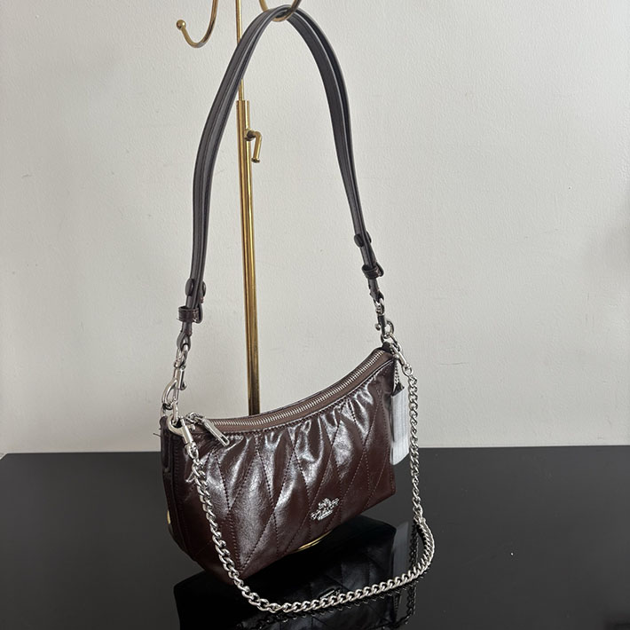 コーチ バッグ アウトレット COACH ケイトリン ショルダー バッグ・キルティング シルバー/メイプル CDZ88 SVMPL レディース コーチ ショルダーバッグ - 画像 (9)