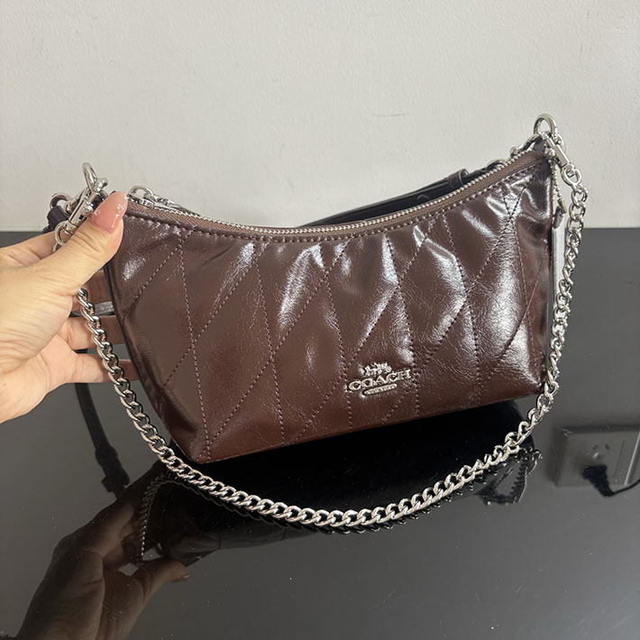 コーチ バッグ アウトレット COACH ケイトリン ショルダー バッグ・キルティング シルバー/メイプル CDZ88 SVMPL レディース コーチ ショルダーバッグ - 画像 (6)