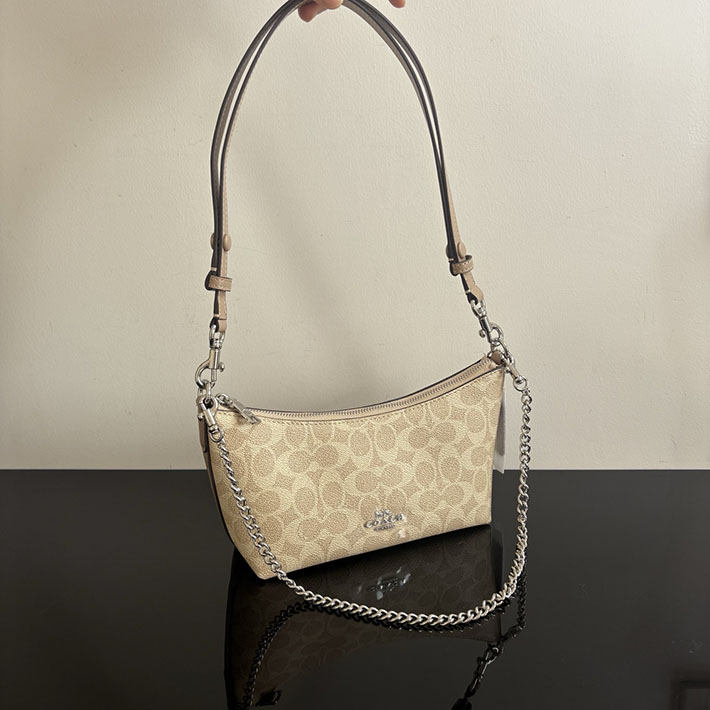 コーチ バッグ アウトレット COACH ケイトリン ショルダー バッグ・シグネチャー キャンバス サンド/トープ CEK80 SVPWH コーチ ショルダーバッグ アウトレット - 画像 (9)