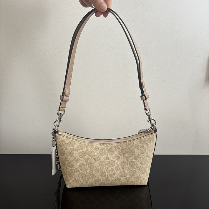 コーチ バッグ アウトレット COACH ケイトリン ショルダー バッグ・シグネチャー キャンバス サンド/トープ CEK80 SVPWH コーチ ショルダーバッグ アウトレット - 画像 (8)