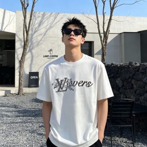 ルイ・ヴィトン メンズ ホワイト クルーネック Tシャツ