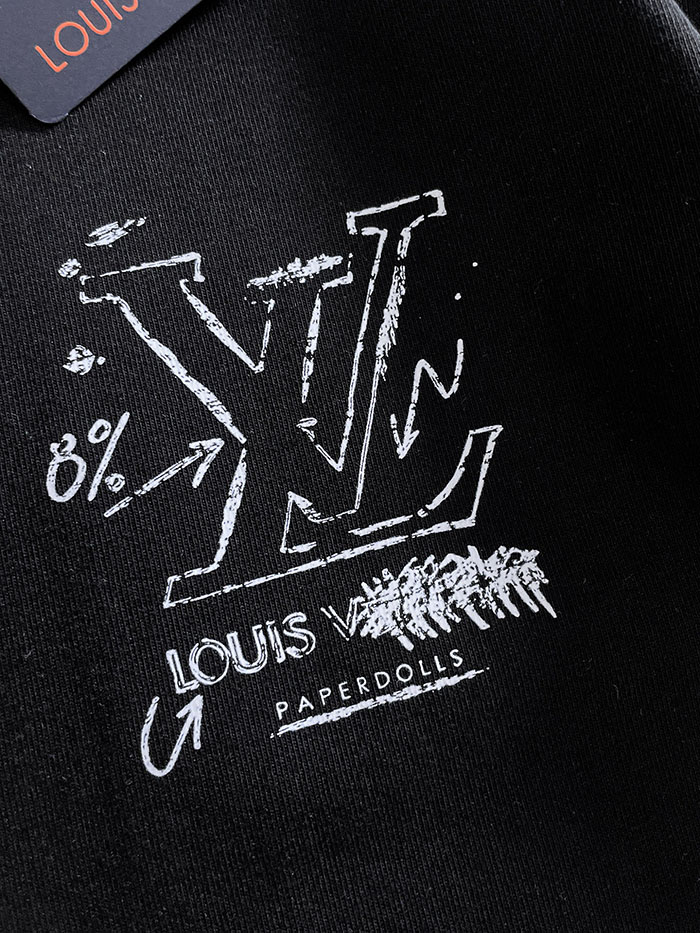 最高級ルイヴィトンスーパーコピー Louis Vuitton 2026年春夏新作:ピュアコットン クルーネック 半袖Tシャツ clothes202600489 ルイ・ヴィトン メンズ ブラック クルーネック Tシャツ - 画像 (6)