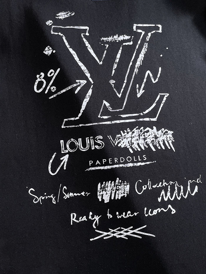 最高級ルイヴィトンスーパーコピー Louis Vuitton 2026年春夏新作:ピュアコットン クルーネック 半袖Tシャツ clothes202600489 ルイ・ヴィトン メンズ ブラック クルーネック Tシャツ - 画像 (5)