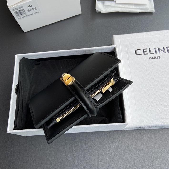 最高級セリーヌスーパーコピー CELINE フラップ付き カードホルダー 16(セーズ) サテンドカーフスキン ブラック 2633496 セリーヌ 財布 アウトレット - 画像 (7)