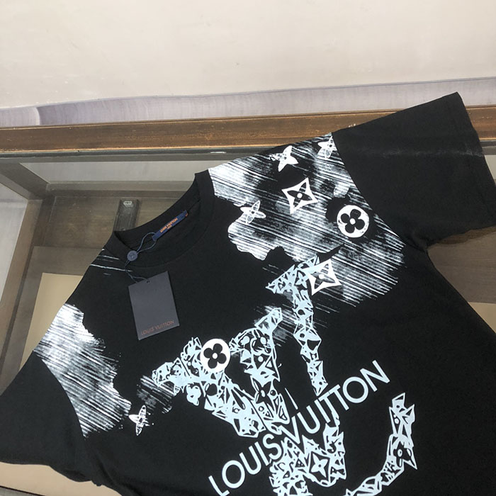最高級ルイヴィトンスーパーコピー Louis Vuitton コットン 26ss新作メンズ・レディース兼用万能半袖Tシャツ clothes202600500 ルイ・ヴィトンTシャツ(黒) - 画像 (9)