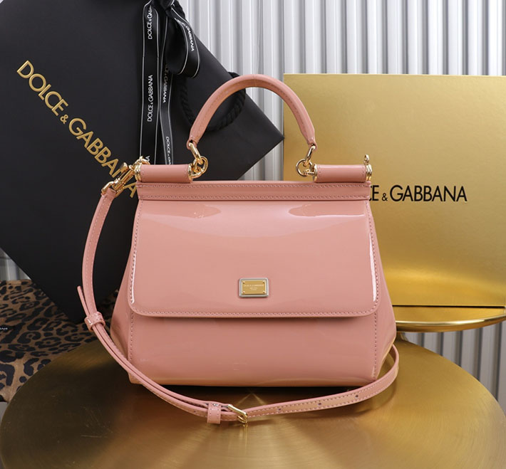 ドルガバ バッグ アウトレット Dolce & Gabbana パテントレザー製 スモール Sicily ハンドバッグ ピンク BB6003B147180405 ドルガバ バッグ ピンク - 画像 (9)