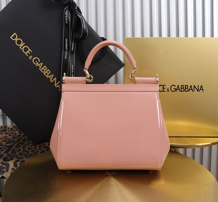 ドルガバ バッグ アウトレット Dolce & Gabbana パテントレザー製 スモール Sicily ハンドバッグ ピンク BB6003B147180405 ドルガバ バッグ ピンク - 画像 (7)