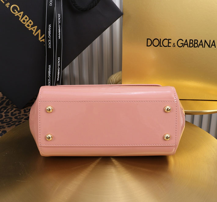 ドルガバ バッグ アウトレット Dolce & Gabbana パテントレザー製 スモール Sicily ハンドバッグ ピンク BB6003B147180405 ドルガバ バッグ ピンク - 画像 (6)