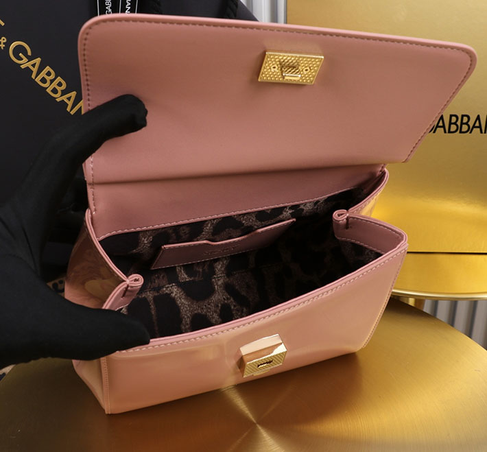 ドルガバ バッグ アウトレット Dolce & Gabbana パテントレザー製 スモール Sicily ハンドバッグ ピンク BB6003B147180405 ドルガバ バッグ ピンク - 画像 (5)