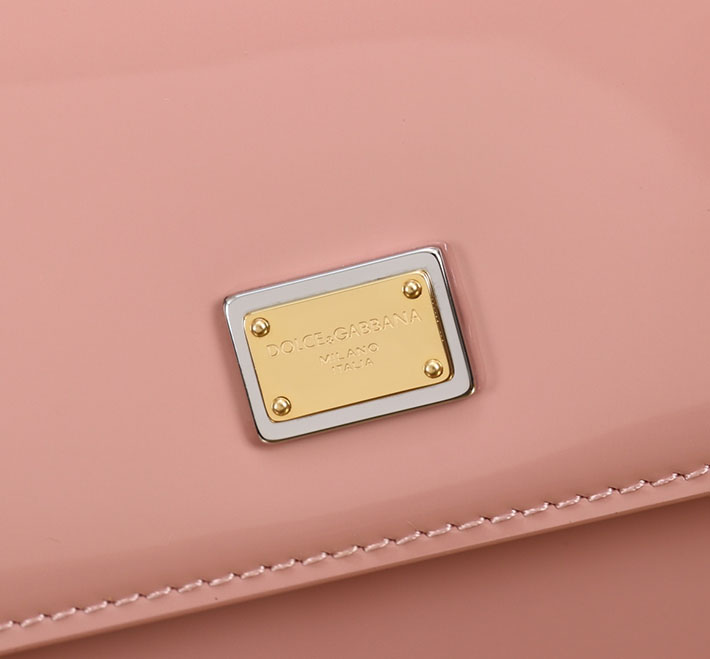ドルガバ バッグ アウトレット Dolce & Gabbana パテントレザー製 スモール Sicily ハンドバッグ ピンク BB6003B147180405 ドルガバ バッグ ピンク - 画像 (3)