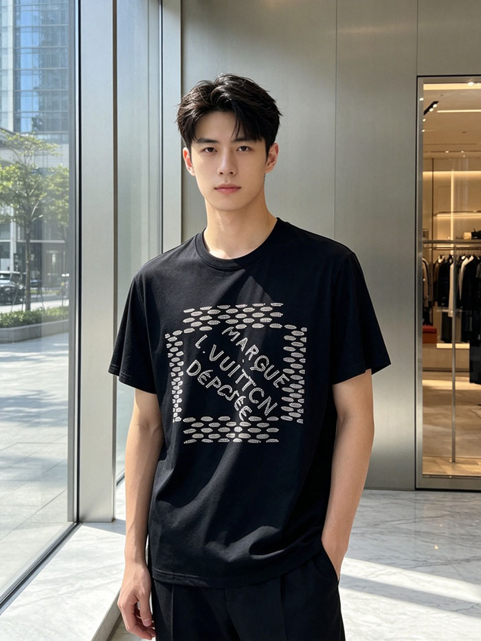 最高級ルイヴィトンスーパーコピー Louis Vuitton コットン 2026年新作 最高品質のブティックTシャツclothes202600505 ルイ・ヴィトン メンズ ホワイト Tシャツ - 画像 (2)
