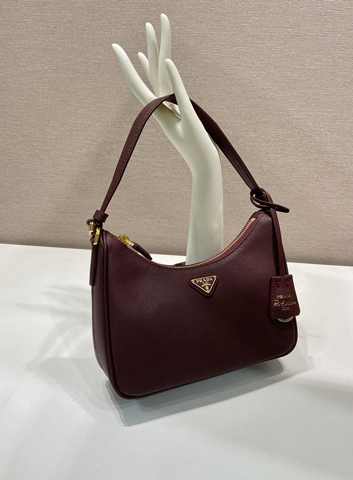 プラダ バッグ レディース 新作 PRADA Re-Edition 2005 スエード ミニバッグ ダークブラウン 1N204W_2G64_F0003 プラダ ミニバッグ レザー - 画像 (9)