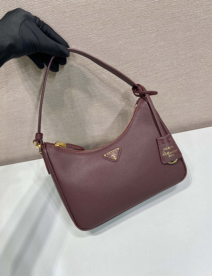 プラダ バッグ レディース 新作 PRADA Re-Edition 2005 スエード ミニバッグ ダークブラウン 1N204W_2G64_F0003 プラダ ミニバッグ レザー - 画像 (8)