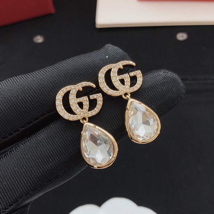 グッチ直営アウトレット店 GUCCI ダブルG クリスタル ドロップ ピアス 854854 JAAHV 8062 グッチ ピアス レディース - 画像 (7)