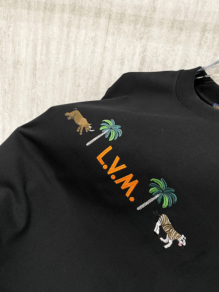 最高級ルイヴィトンスーパーコピー Louis Vuitton コットン 2026年春夏 アイスフィールコットン新作 半袖Tシャツclothes202600555 ルイヴィトン メンズTシャツ 黒 - 画像 (5)