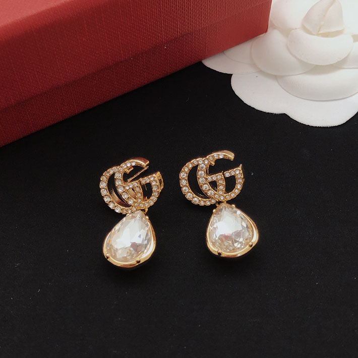 グッチ直営アウトレット店 GUCCI ダブルG クリスタル ドロップ ピアス 854854 JAAHV 8062 グッチ ピアス レディース - 画像 (3)