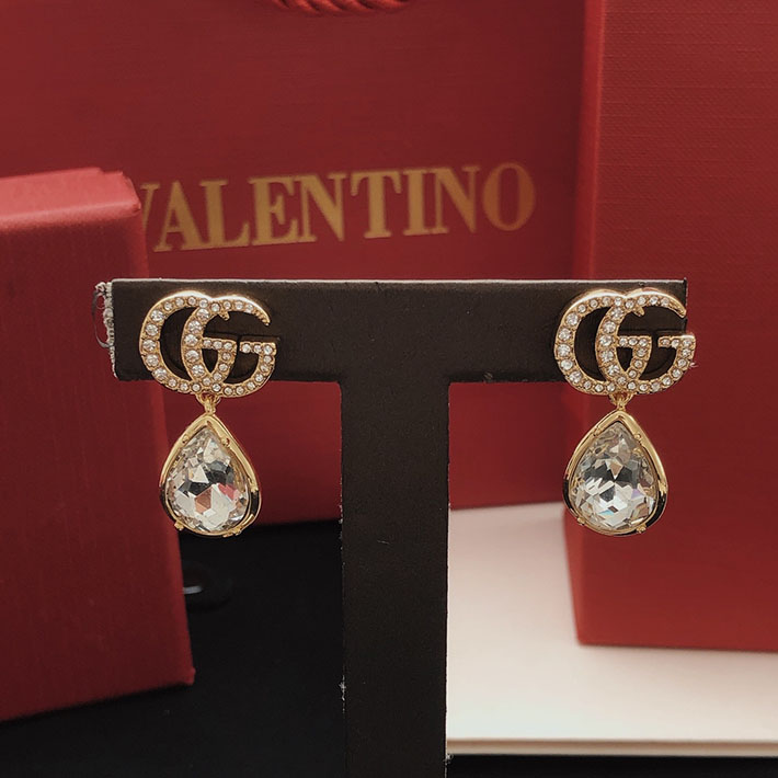 グッチ直営アウトレット店 GUCCI ダブルG クリスタル ドロップ ピアス 854854 JAAHV 8062 グッチ ピアス レディース - 画像 (2)