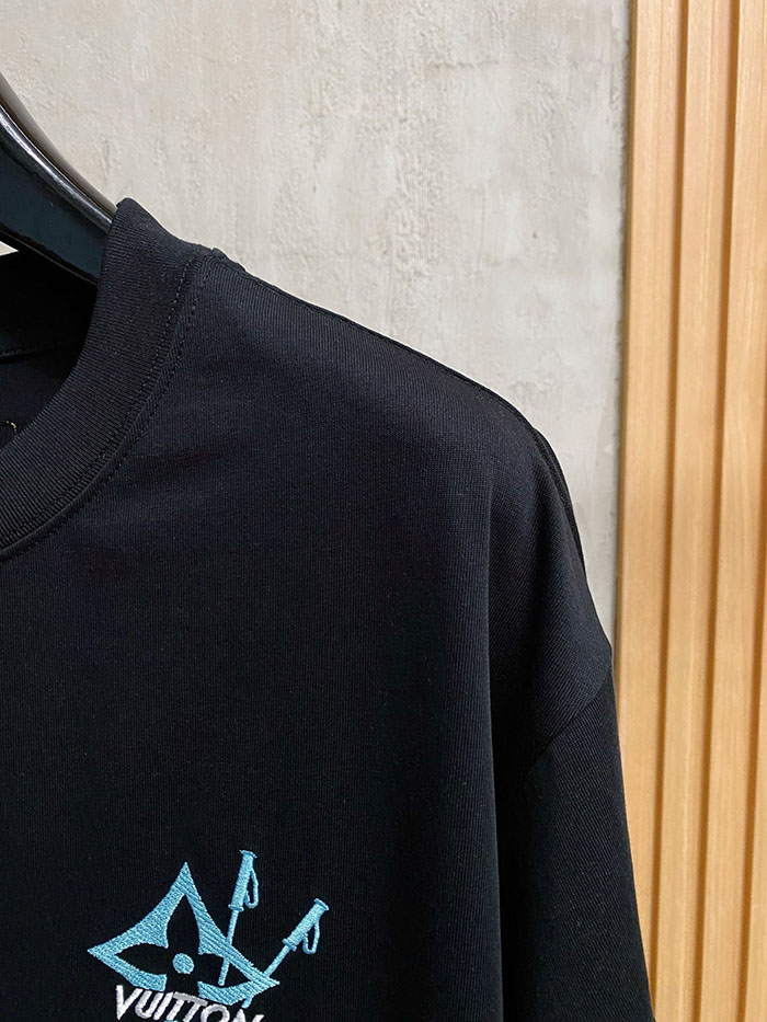 最高級ルイヴィトンスーパーコピー Louis Vuitton 最高品質の丸首カジュアル半袖シャツ clothes202600556 ルイヴィトン メンズオーバーサイズTシャツ 黒 - 画像 (8)