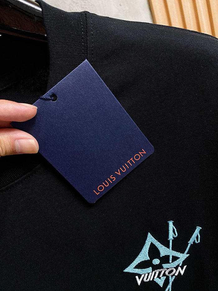 最高級ルイヴィトンスーパーコピー Louis Vuitton 最高品質の丸首カジュアル半袖シャツ clothes202600556 ルイヴィトン メンズオーバーサイズTシャツ 黒 - 画像 (6)