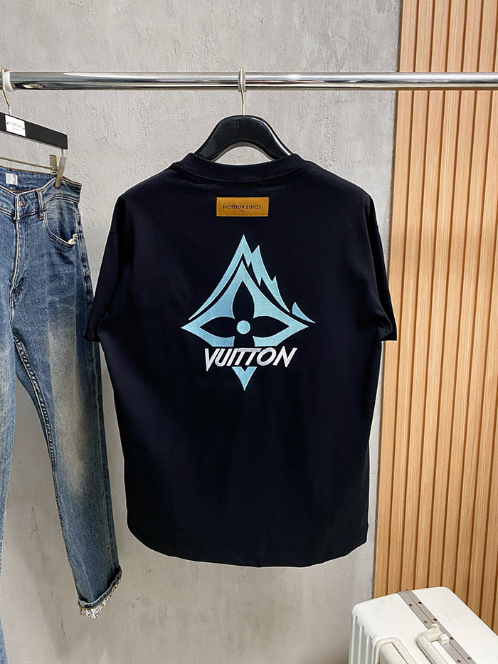最高級ルイヴィトンスーパーコピー Louis Vuitton 最高品質の丸首カジュアル半袖シャツ clothes202600556 ルイヴィトン メンズオーバーサイズTシャツ 黒 - 画像 (3)
