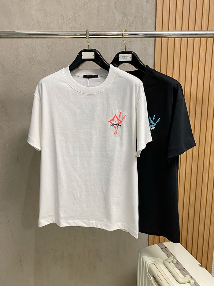 最高級ルイヴィトンスーパーコピー Louis Vuitton 最高品質の丸首カジュアル半袖シャツ clothes202600556 ルイヴィトン メンズオーバーサイズTシャツ 黒 - 画像 (9)