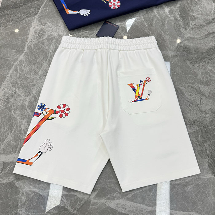 最高級ルイヴィトンスーパーコピー Louis Vuitton コットン 新スタイルのカップル向けショートパンツ clothes202600600 ルイ・ヴィトン 白いショートパンツ カップル - 画像 (4)