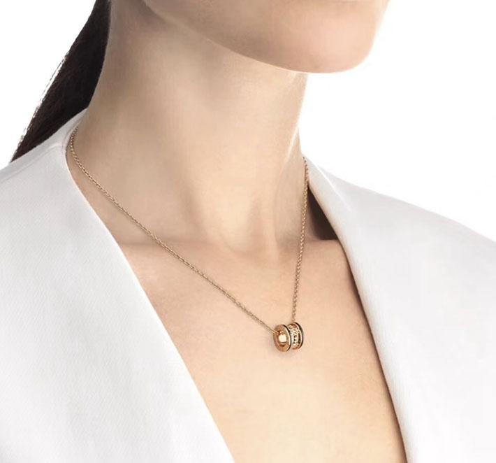 最高級ブルガリスーパーコピー BVLGARI ビー・ゼロワン ネックレス ピンクゴールド ホワイトゴールド 358054 ブルガリ ネックレス コピー - 画像 (2)