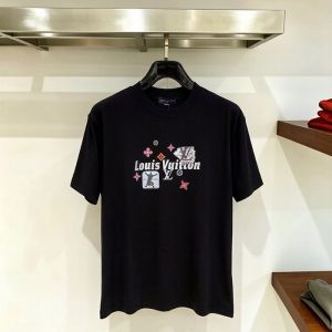ルイヴィトン メンズ黒Tシャツ 新作