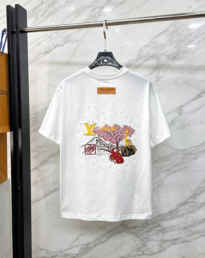 最高級ルイヴィトンスーパーコピー Louis Vuitton 2026年春夏新作 🐫 クルーネック ピュアコットン 半袖Tシャツ clothes202600626 ルイヴィトン メンズ白Tシャツ 新作 - 画像 (2)