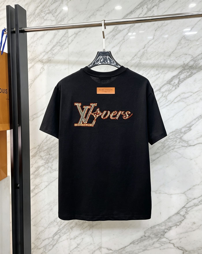 最高級ルイヴィトンスーパーコピー Louis Vuitton 2026年春夏新作 🐫 クルーネック ピュアコットン 半袖Tシャツ clothes202600627 ルイヴィトン メンズ 黒Tシャツ 新作 - 画像 (2)