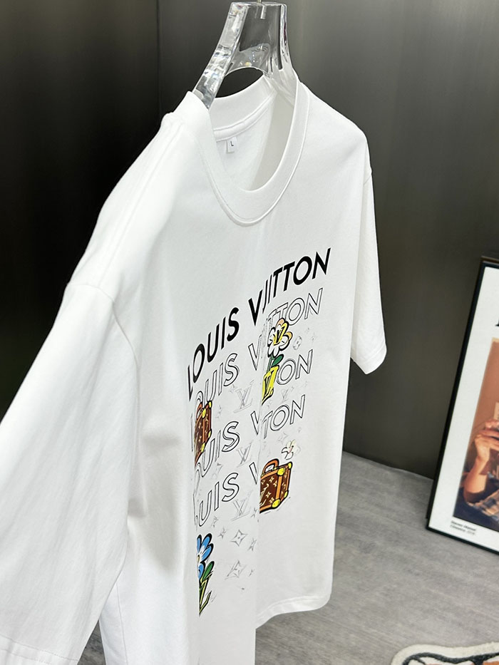 最高級ルイヴィトンスーパーコピー Louis Vuitton コットン 2026年新作 最高品質のブティックTシャツ clothes202600635 ルイヴィトン メンズ 白Tシャツ 新作 - 画像 (5)