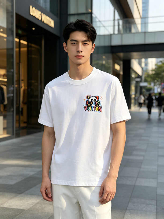 ルイヴィトン メンズ 白Tシャツ 新作