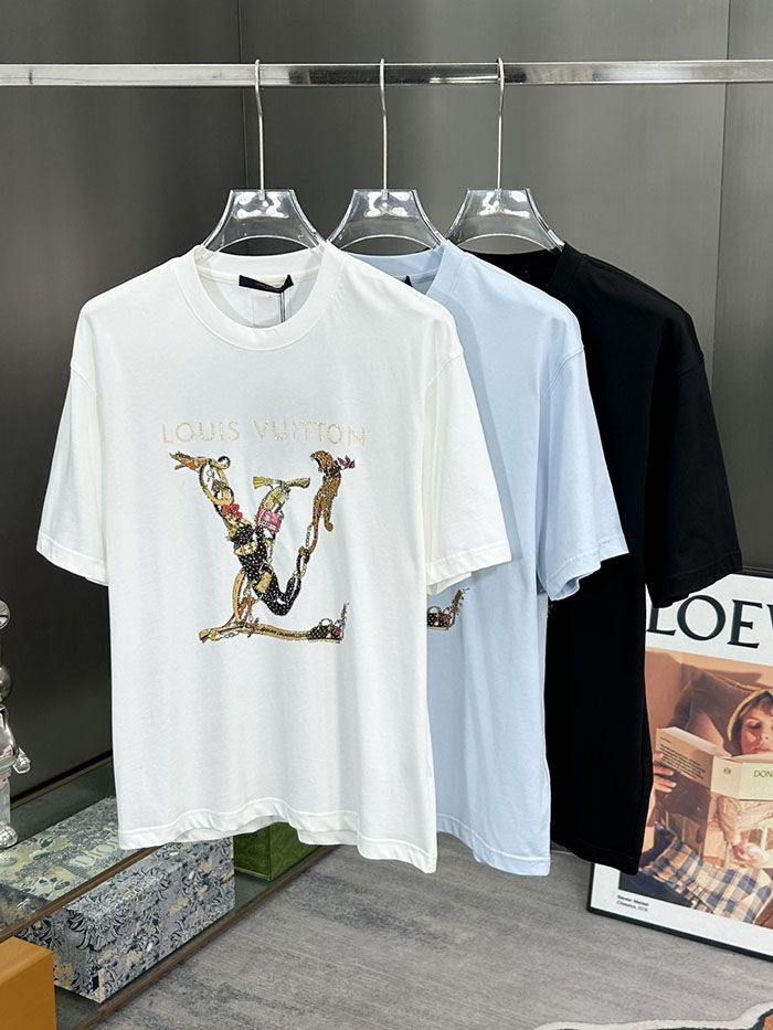 最高級ルイヴィトンスーパーコピー Louis Vuitton コットン 2026年新作 最高品質のブティックTシャツ 最高級の職人技 clothes202600637 ルイヴィトン メンズ Tシャツ 最高新作 - 画像 (2)