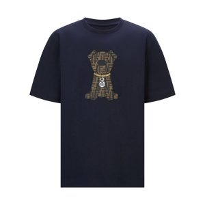 ルイヴィトン 黒のコットンTシャツ メンズ