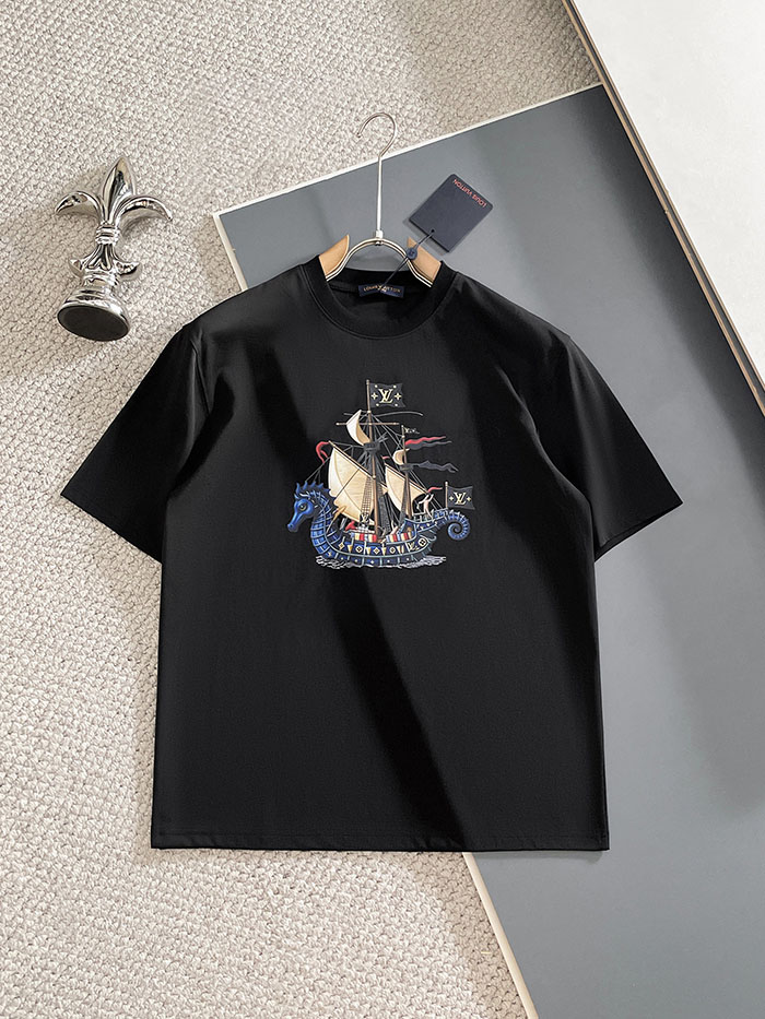 最高級ルイヴィトンスーパーコピー Louis Vuitton 2026年春夏新作 マーセライズドコットン半袖Tシャツ clothes202600642 ルイヴィトン 黒Tシャツ 新作 - 画像 (2)