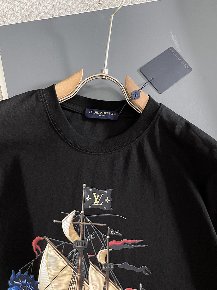 最高級ルイヴィトンスーパーコピー Louis Vuitton 2026年春夏新作 マーセライズドコットン半袖Tシャツ clothes202600642 ルイヴィトン 黒Tシャツ 新作 - 画像 (6)