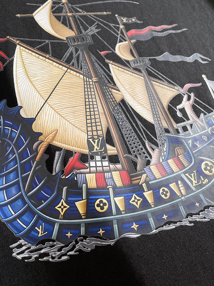 最高級ルイヴィトンスーパーコピー Louis Vuitton 2026年春夏新作 マーセライズドコットン半袖Tシャツ clothes202600642 ルイヴィトン 黒Tシャツ 新作 - 画像 (5)