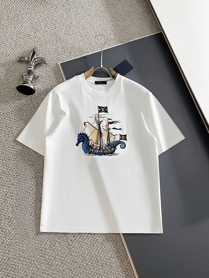 最高級ルイヴィトンスーパーコピー Louis Vuitton 2026年春夏新作 マーセライズドコットン半袖Tシャツ clothes202600643 ルイヴィトン 白Tシャツ 新作 - 画像 (2)