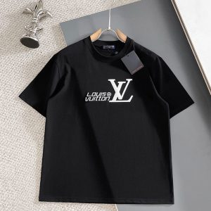ルイヴィトン メンズ 純綿 Tシャツ 黒