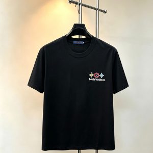 ルイヴィトン メンズ 純綿 Tシャツ 黒