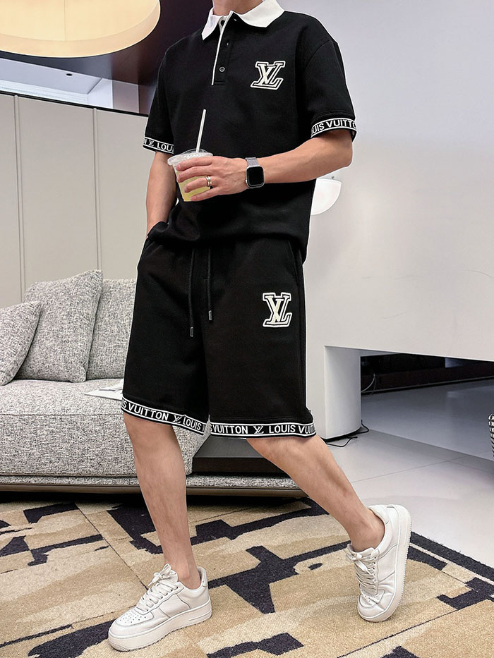 最高級ルイヴィトンスーパーコピー Louis Vuitton 2026年夏最新クラシックデザイン ポロシャツ&ショーツセット clothes202600658 ポロシャツ 短パン セットアップ メンズ - 画像 (5)