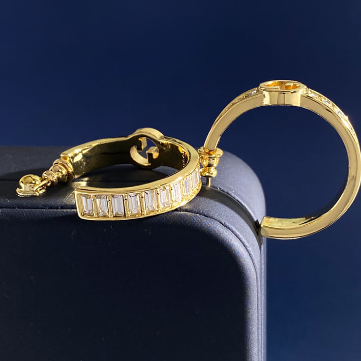 グッチ直営アウトレット店 GUCCI ブロンディ クリスタル ピアス ゴールドトーン 854688 JAAHV 8062 グッチ ピアス ゴールド - 画像 (6)