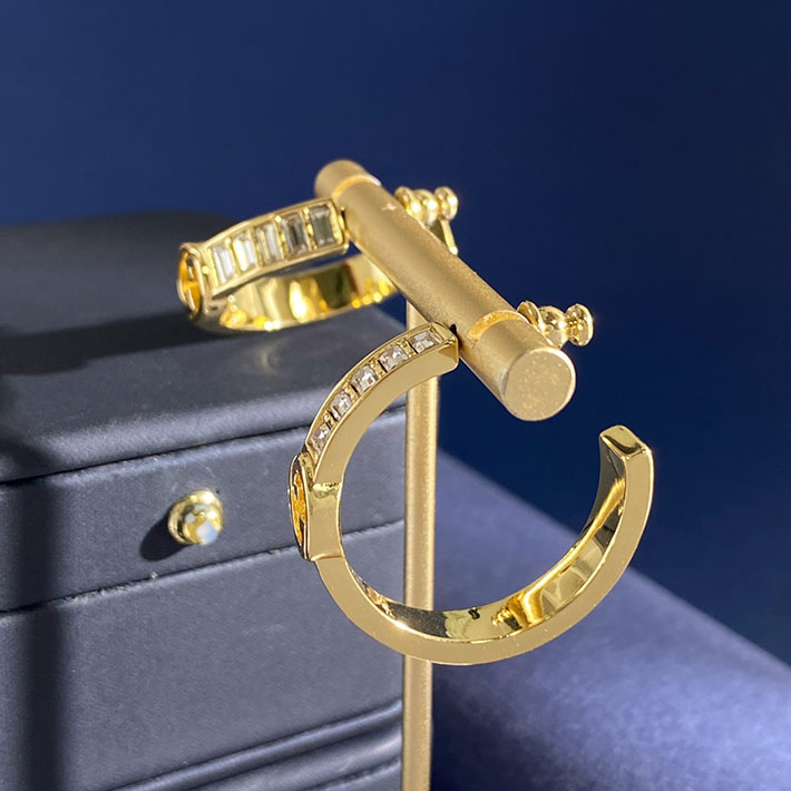 グッチ直営アウトレット店 GUCCI ブロンディ クリスタル ピアス ゴールドトーン 854688 JAAHV 8062 グッチ ピアス ゴールド - 画像 (4)