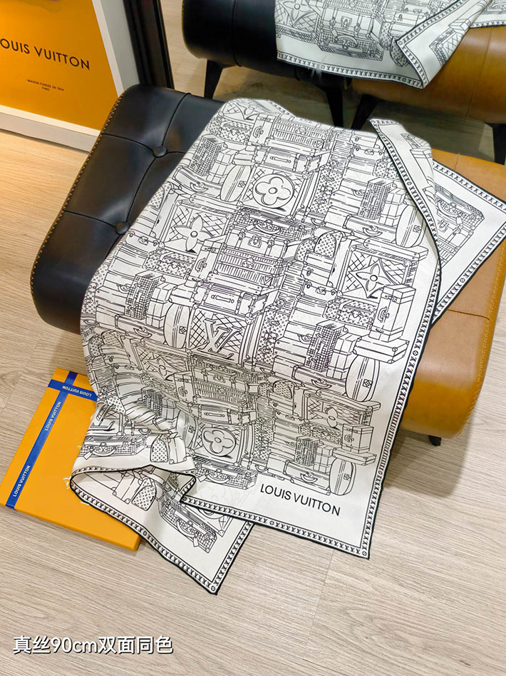 最高級ルイヴィトンスーパーコピー Louis Vuitton カレ90・マイ LV ラゲージ ノワール M96516 ルイヴィトン スカーフ 新作 - 画像 (6)