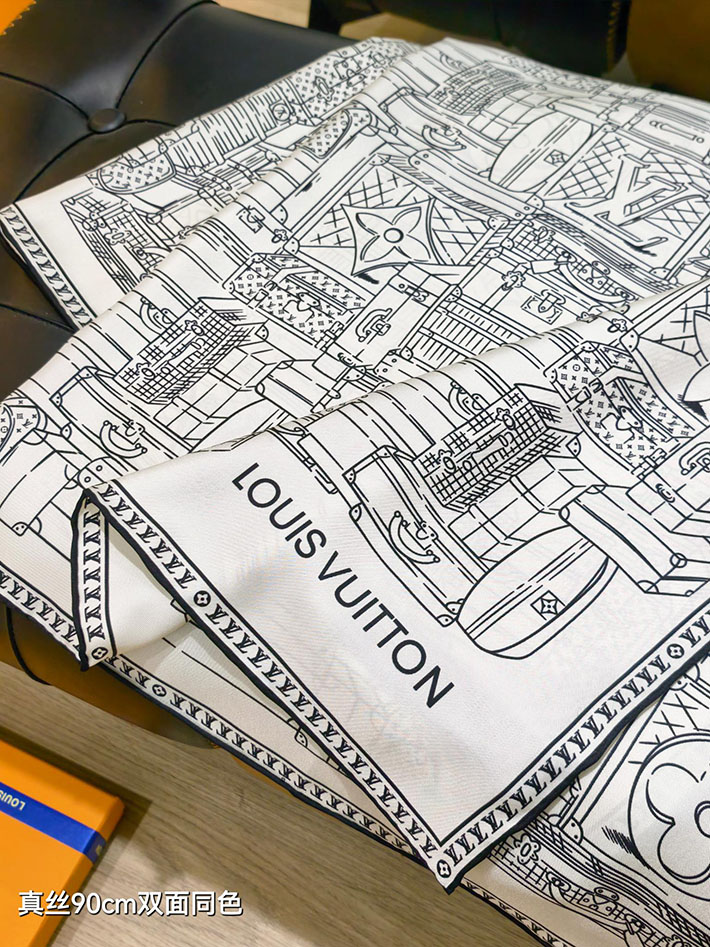 最高級ルイヴィトンスーパーコピー Louis Vuitton カレ90・マイ LV ラゲージ ノワール M96516 ルイヴィトン スカーフ 新作 - 画像 (5)