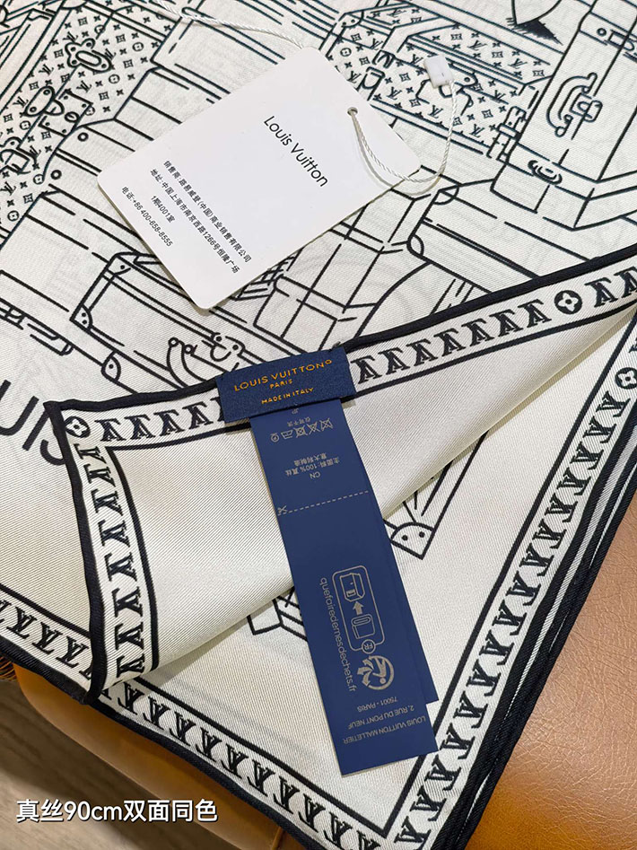 最高級ルイヴィトンスーパーコピー Louis Vuitton カレ90・マイ LV ラゲージ ノワール M96516 ルイヴィトン スカーフ 新作 - 画像 (4)