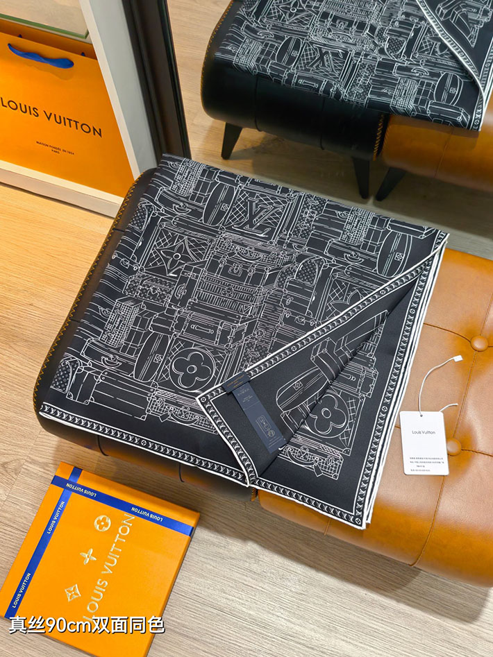 最高級ルイヴィトンスーパーコピー Louis Vuitton カレ90・マイ LV ラゲージ ノワール M96671 ルイヴィトン スカーフ 人気 - 画像 (6)